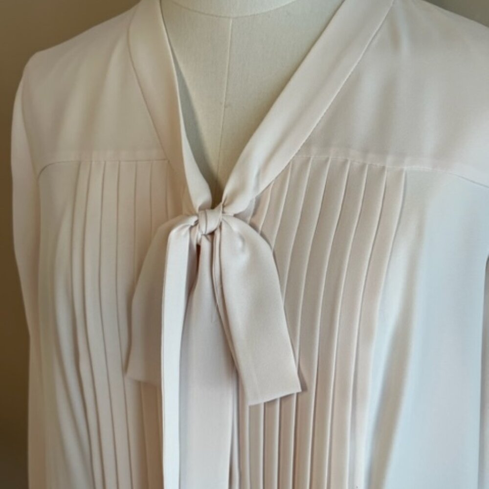 Anne Klein Tie-Neck Anne White Blouse
